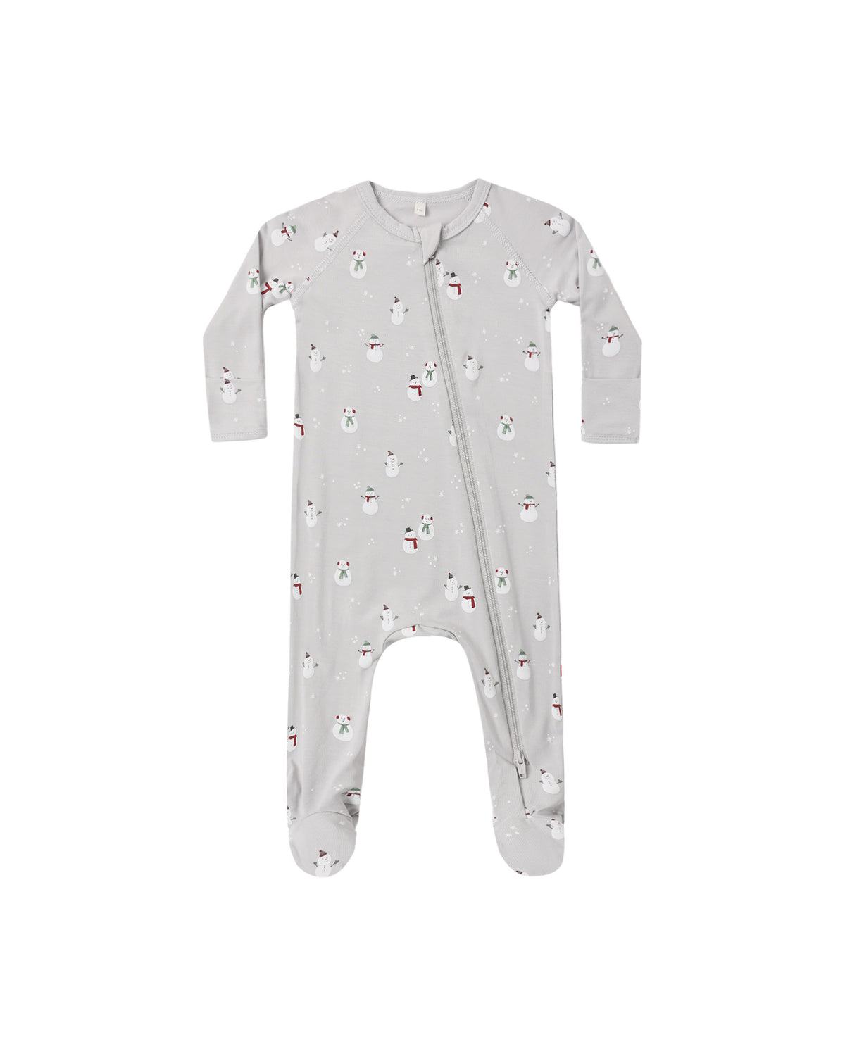 Quincy Mae Bamboo Zip Footie - Snowman