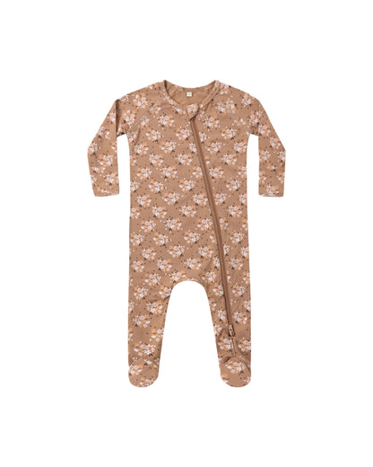 Quincy Mae Bamboo Zip Footie - Fall Floral