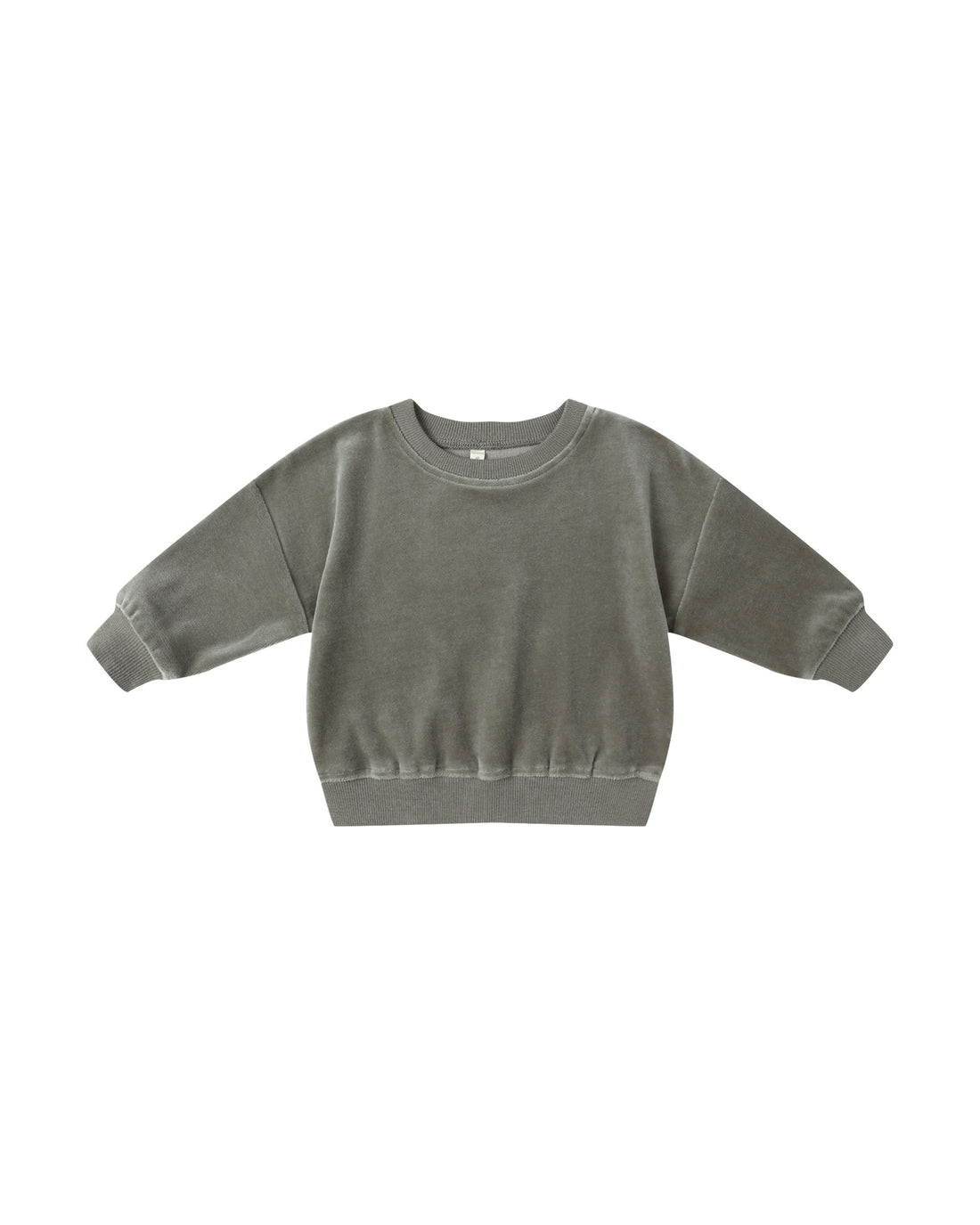 Quincy Mae Velour Relaxed Sweatshirt - Forest