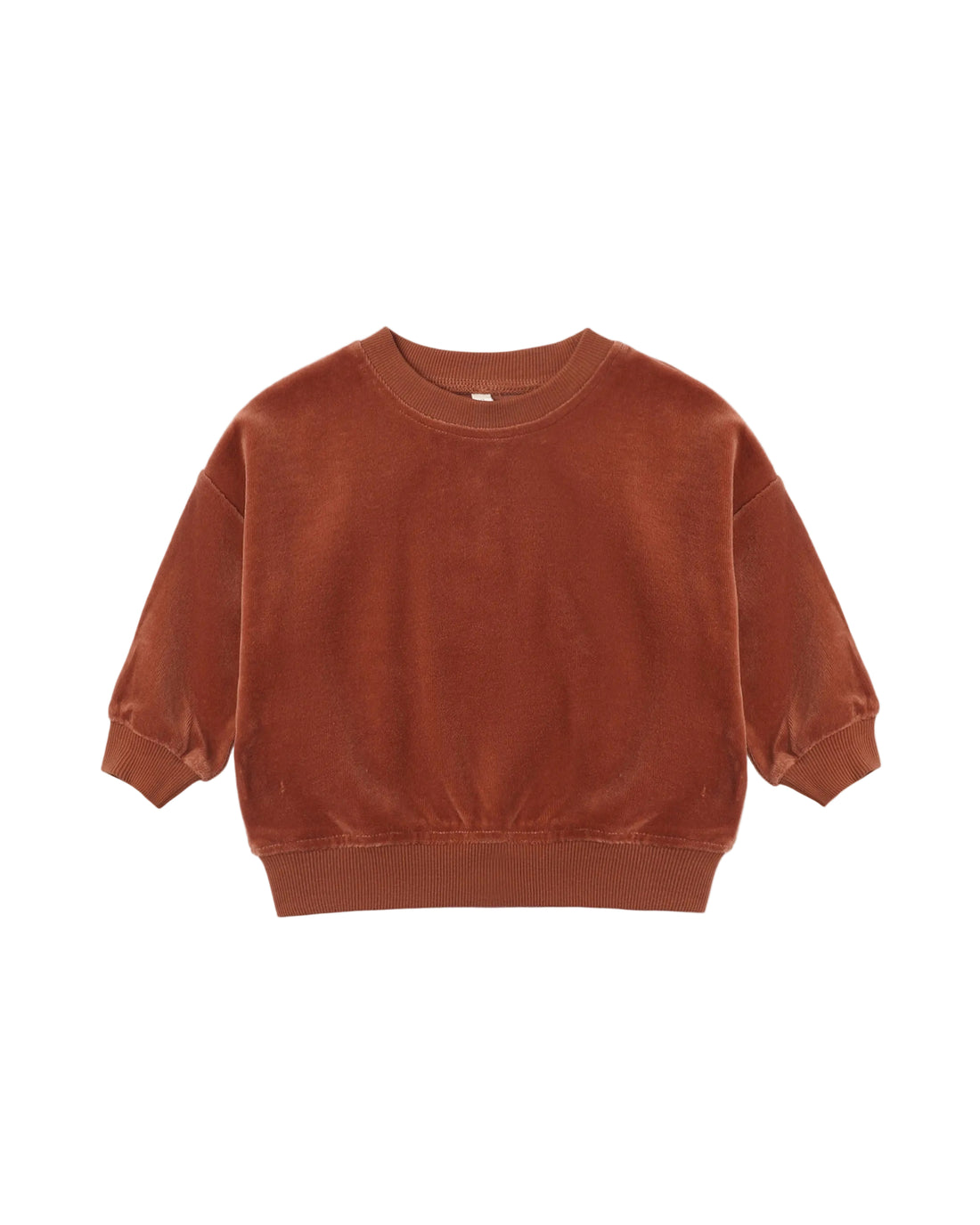 Quincy Mae Velour Relaxed Sweatshirt - Redwood