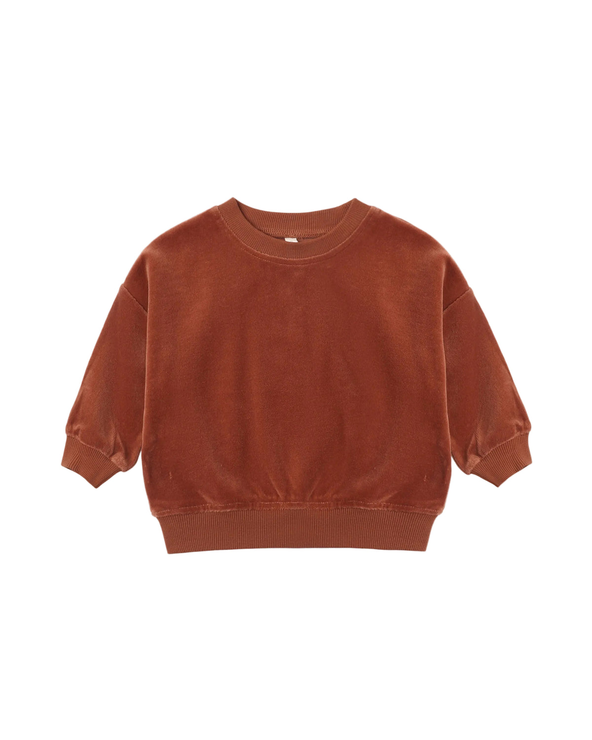 Quincy Mae Velour Relaxed Sweatshirt - Redwood