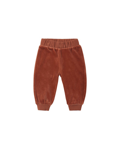 Quincy Mae Velour Relaxed Sweatpant - Redwood