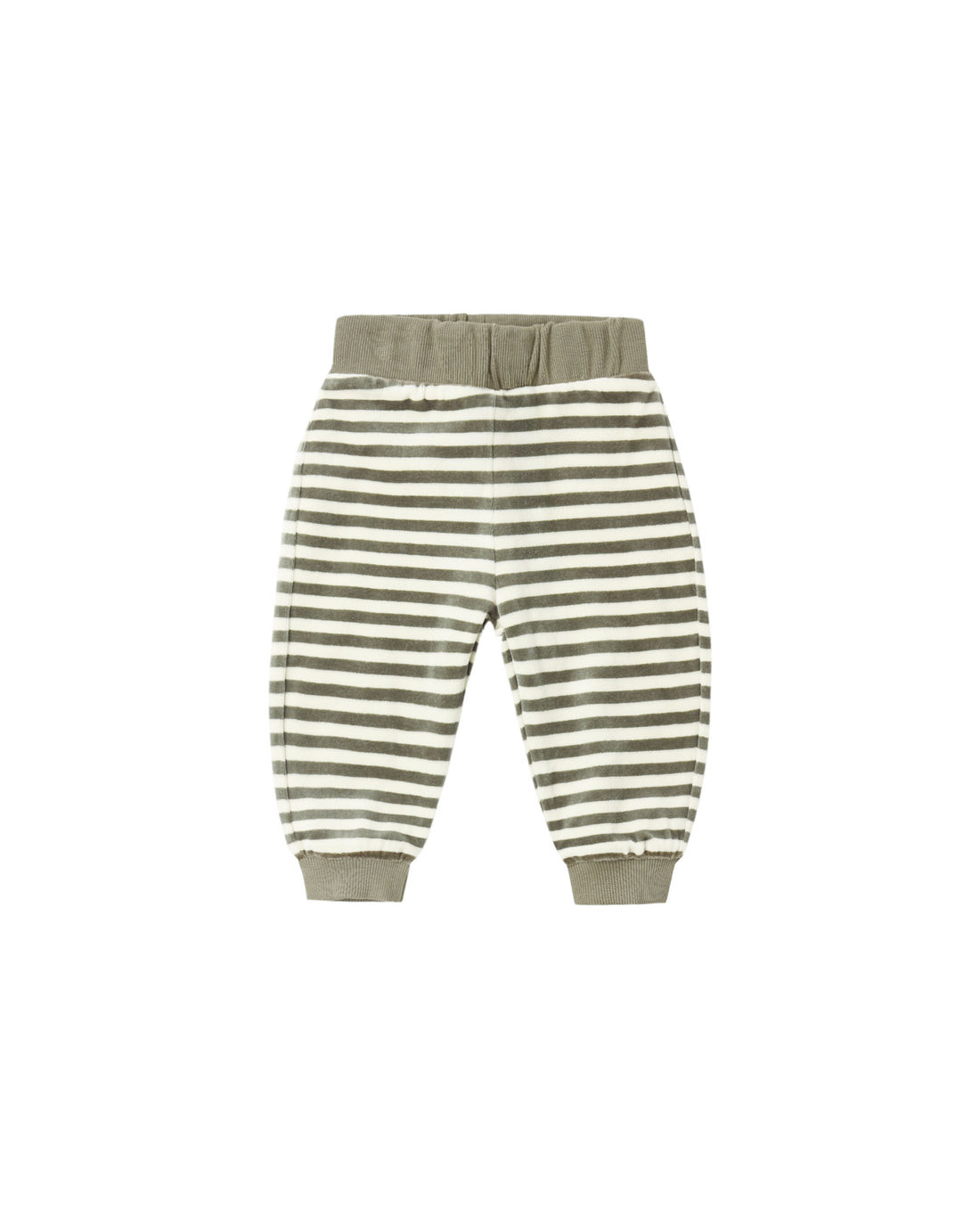 Quincy Mae Velour Relaxed Sweatpant - Spruce Stripe