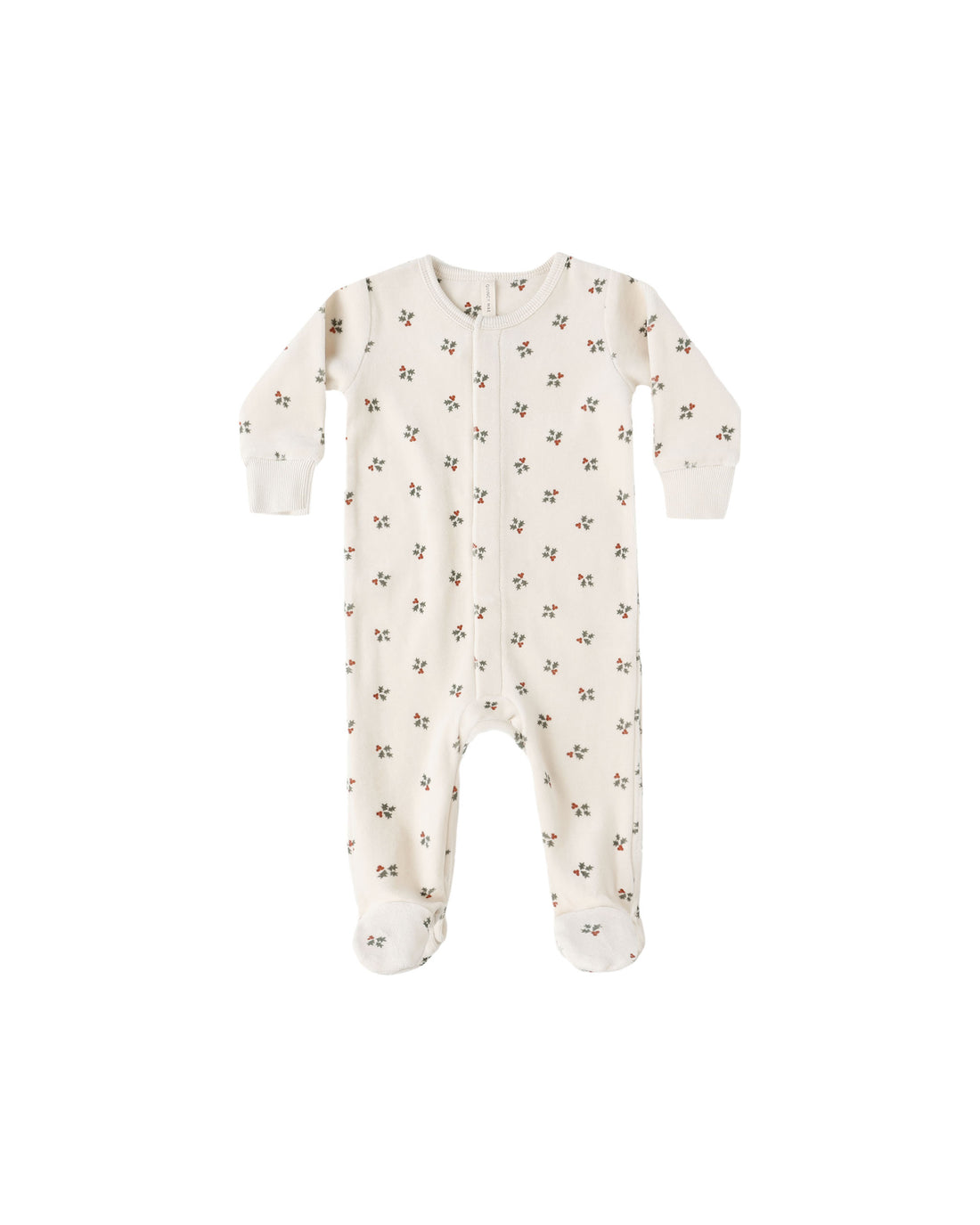 Quincy Mae Hidden Snap Footie - Holly Berry