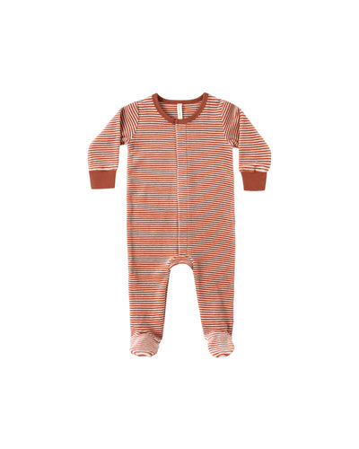 Quincy Mae Hidden Snap Footie - Candy Stripe