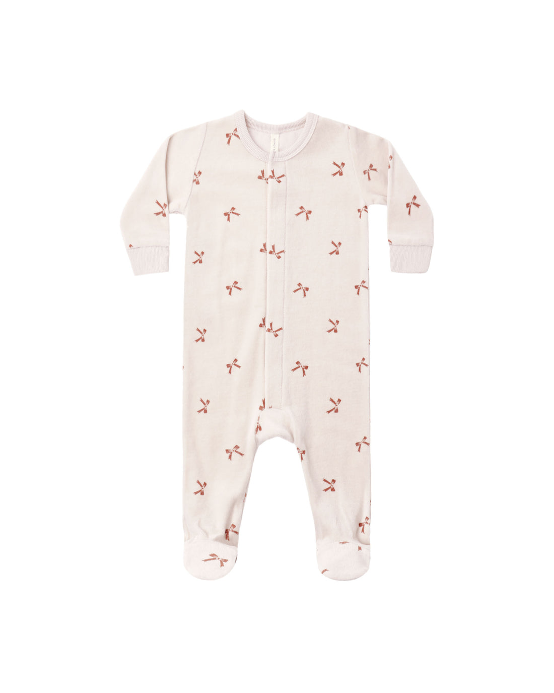 Quincy Mae Hidden Snap Footie - Red Bows