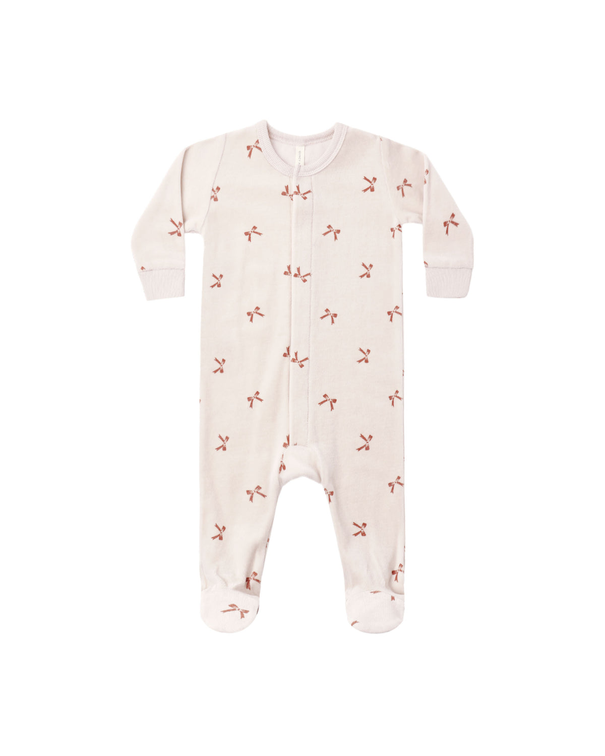 Quincy Mae Hidden Snap Footie - Red Bows