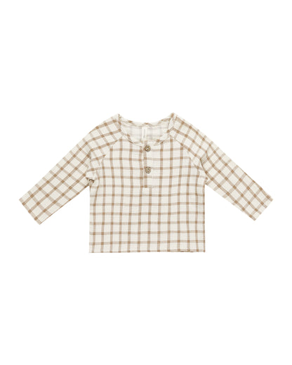 Quincy Mae Zion Shirt - Cinnamon Plaid