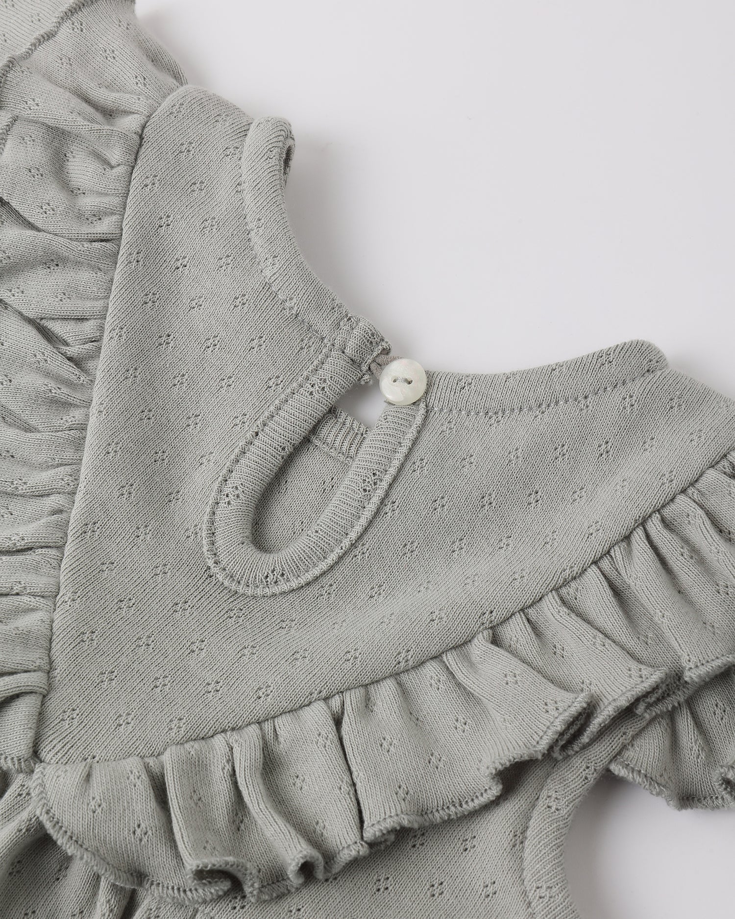 Quincy Mae Sleeveless Ruffle V Dress - Sage