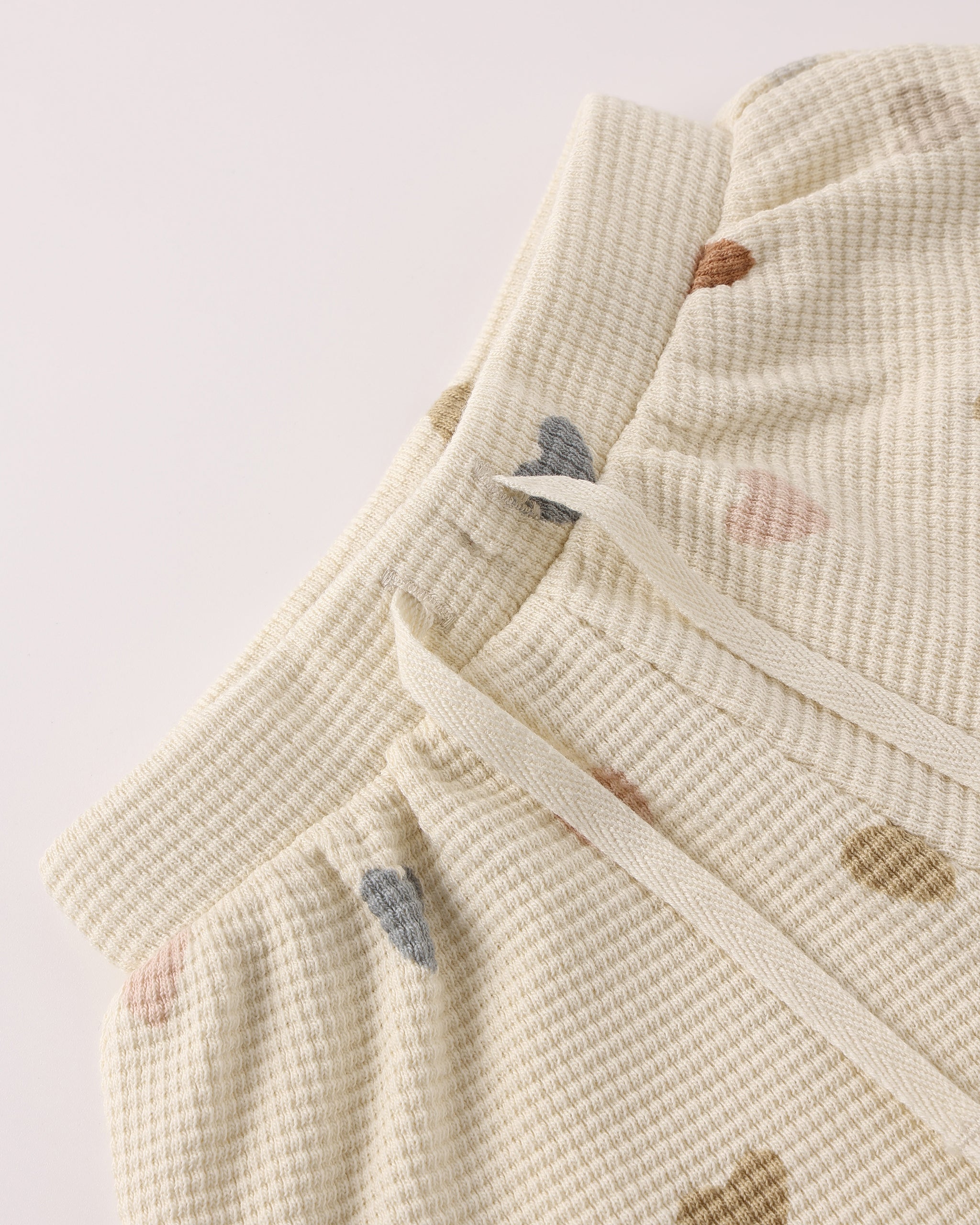 Quincy Mae Waffle Tee + Short Set - Confetti Hearts