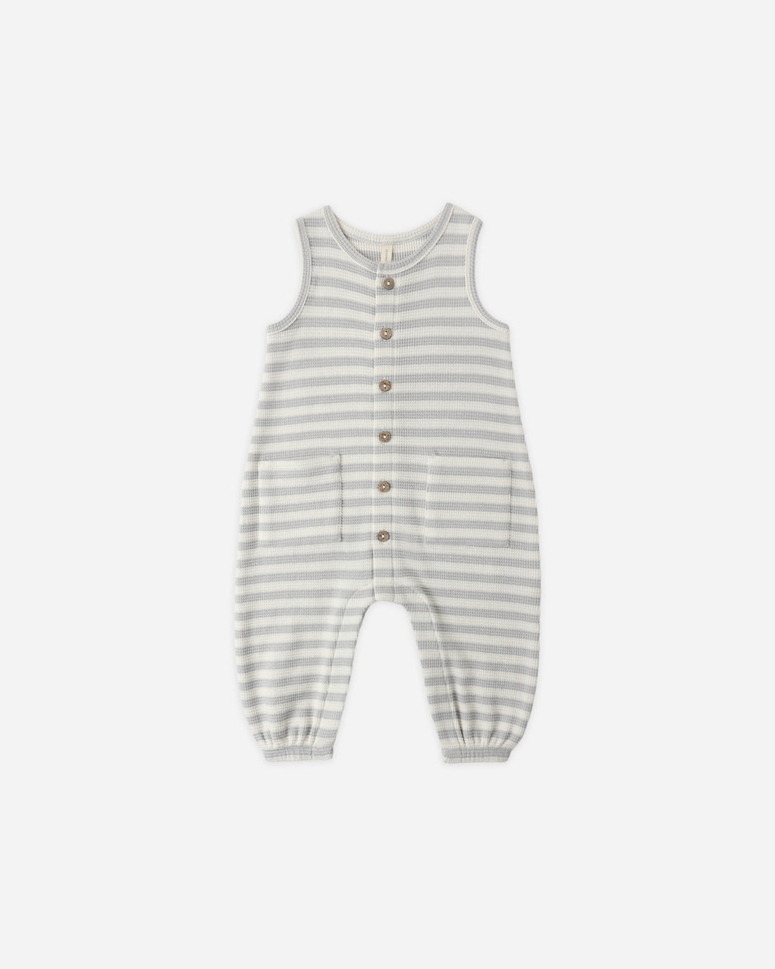 Quincy Mae Waffle Jumpsuit - Sky Stripe
