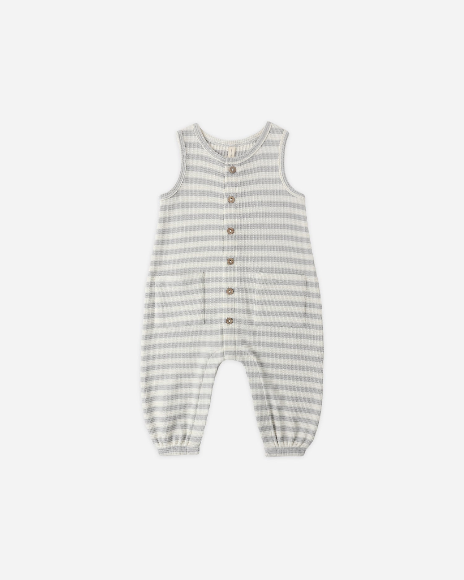 Quincy Mae Waffle Jumpsuit - Sky Stripe
