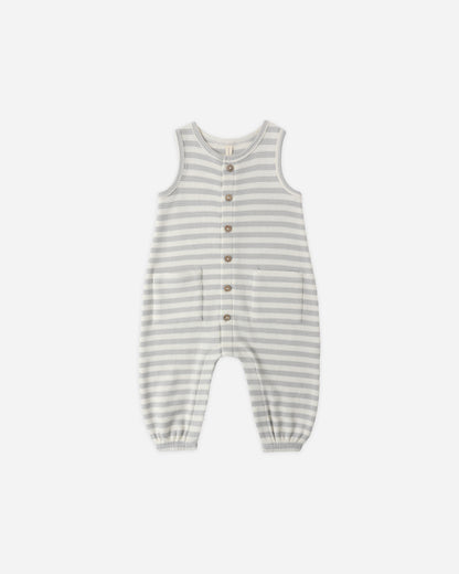Quincy Mae Waffle Jumpsuit - Sky Stripe