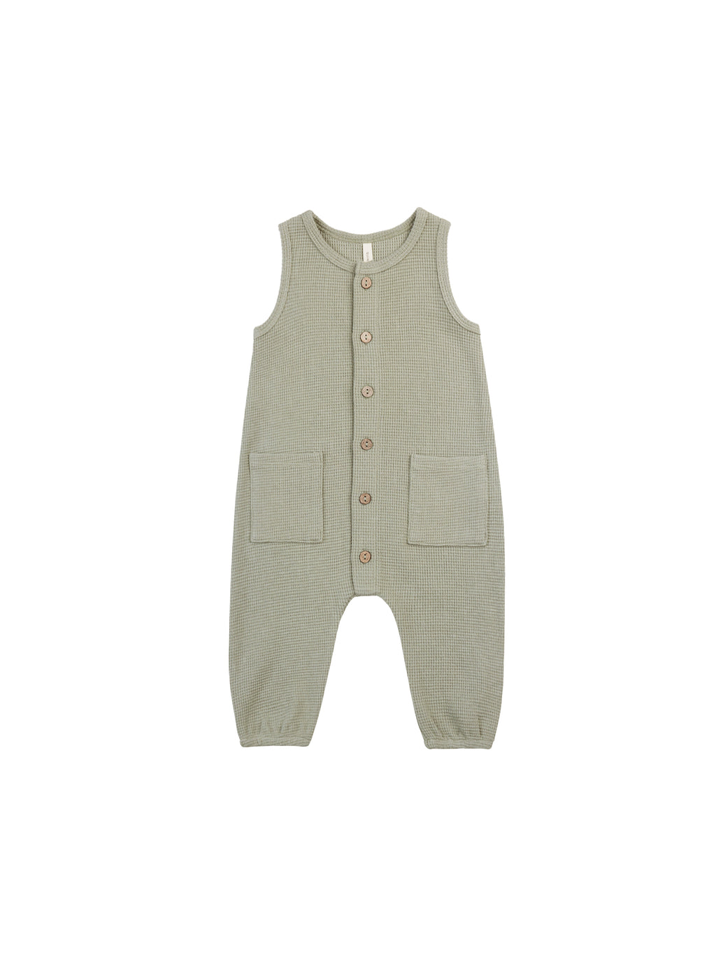 Quincy Mae Waffle Jumpsuit - Sage