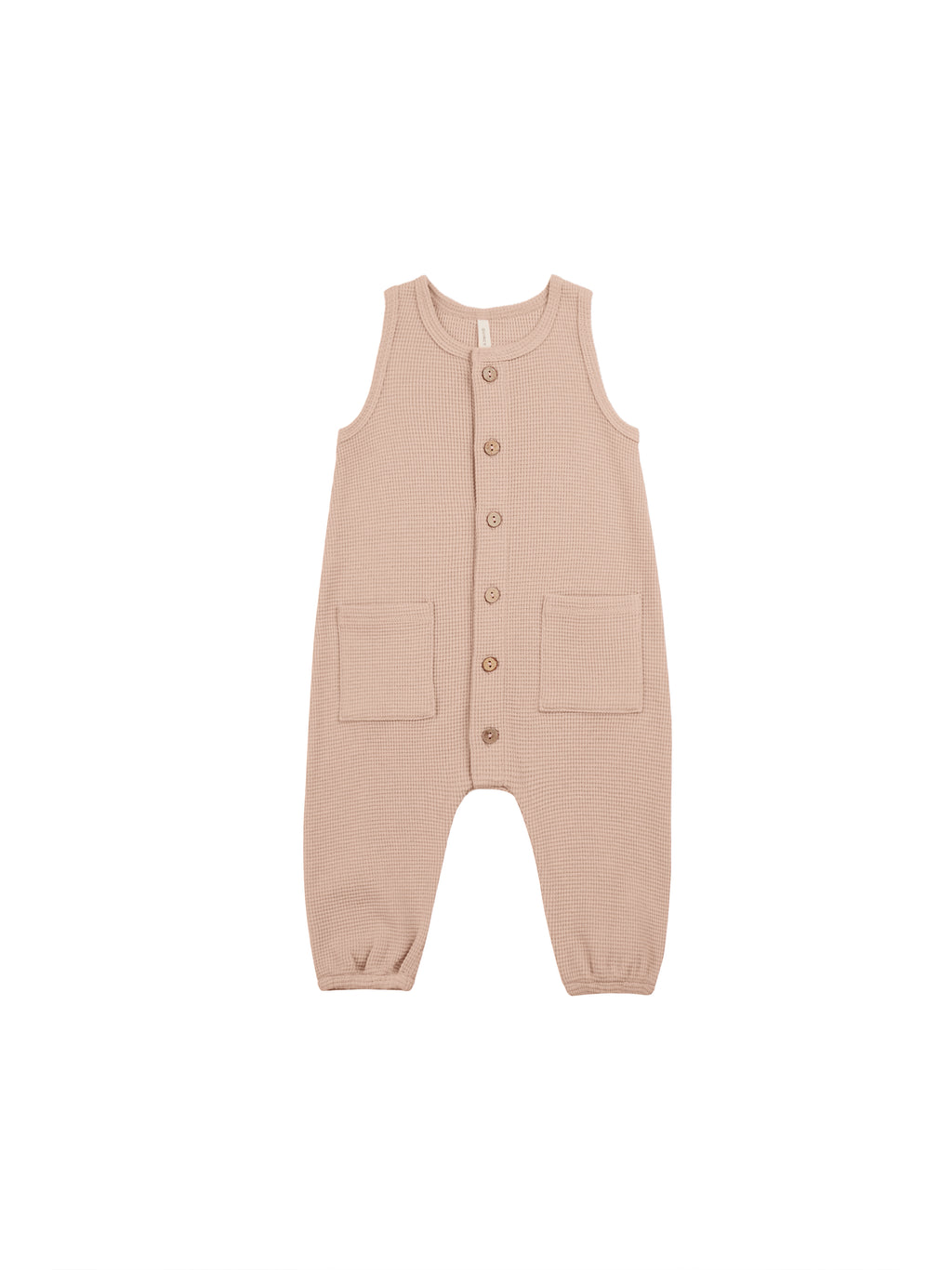 Quincy Mae Waffle Jumpsuit - Blush