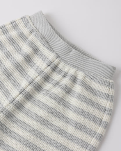Quincy Mae Waffle Sweater Set - Sky Stripe