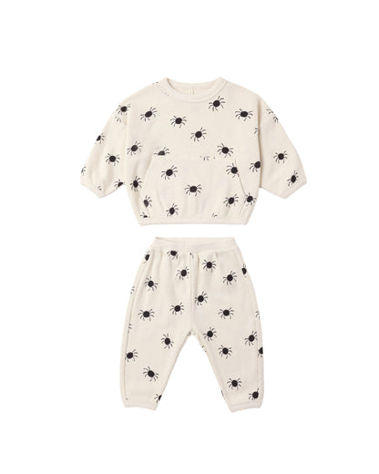 Quincy Mae Waffle Slouch Set - Bitsy Spider