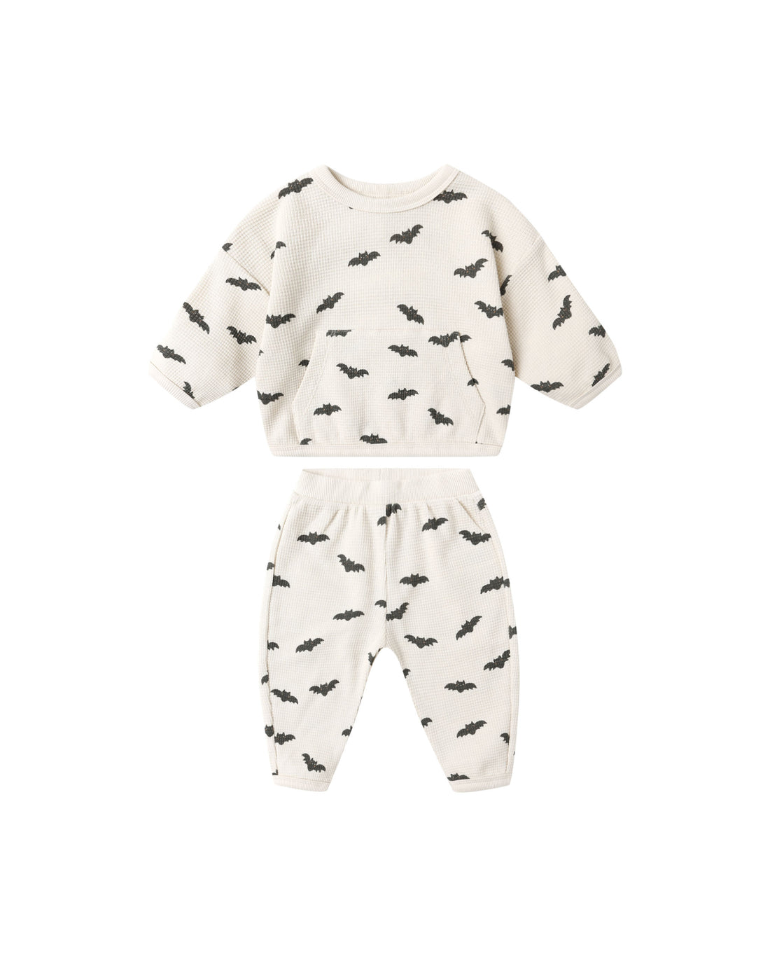 Quincy Mae Waffle Slouch Set - Bats