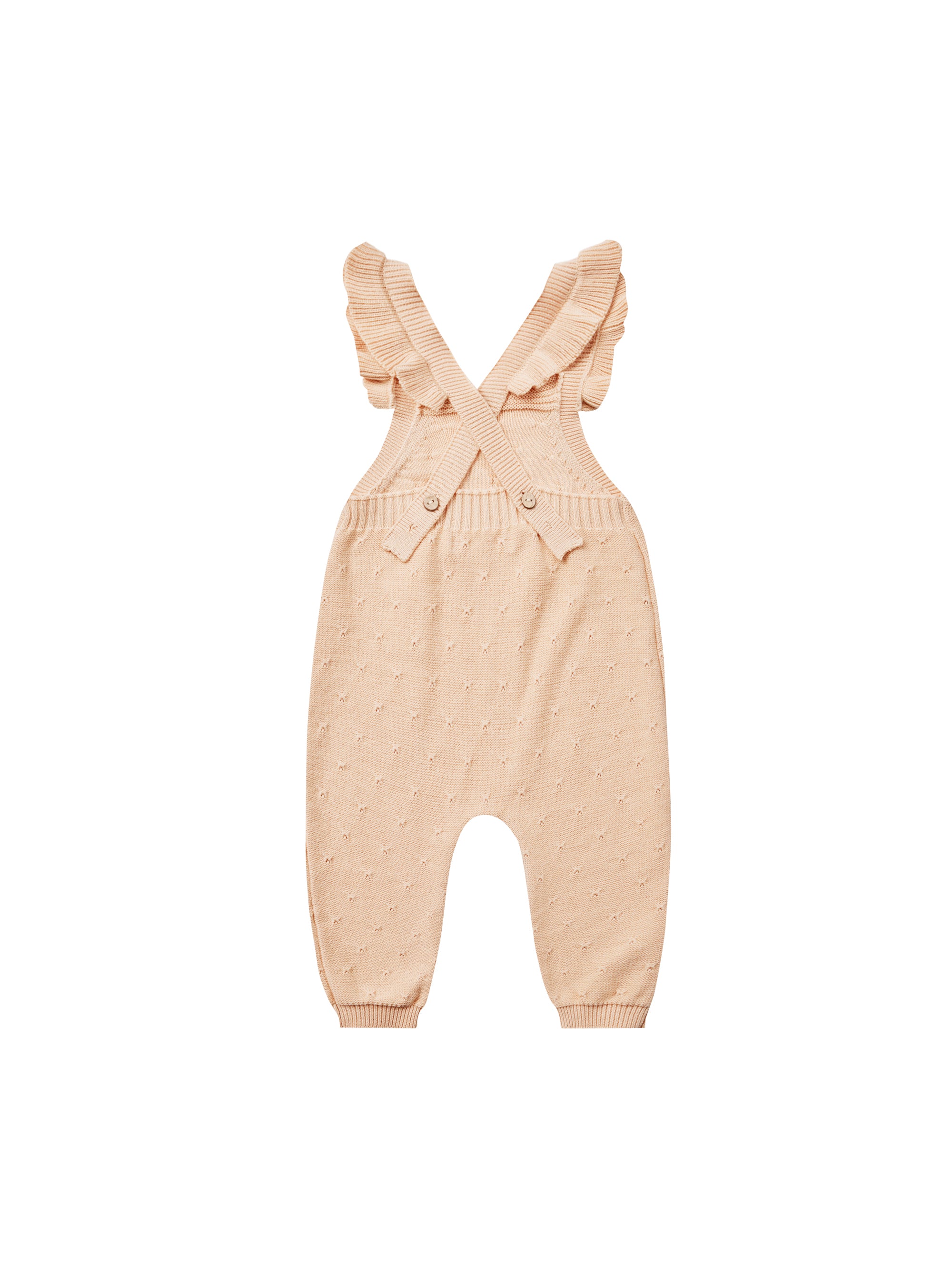 Quincy Mae Pointelle Knit Overalls - Shell