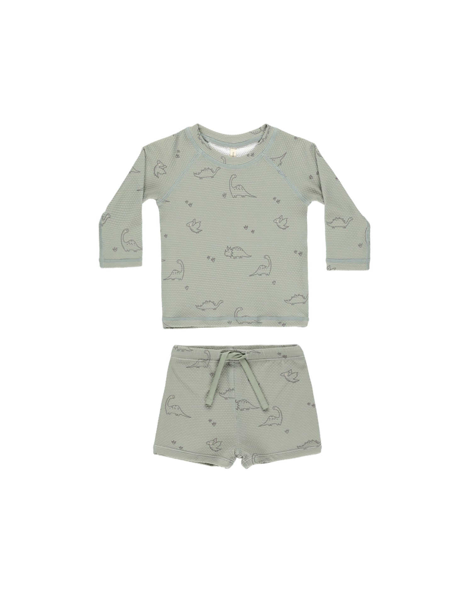 Quincy Mae Finn Rashguard + Short Set - Dino
