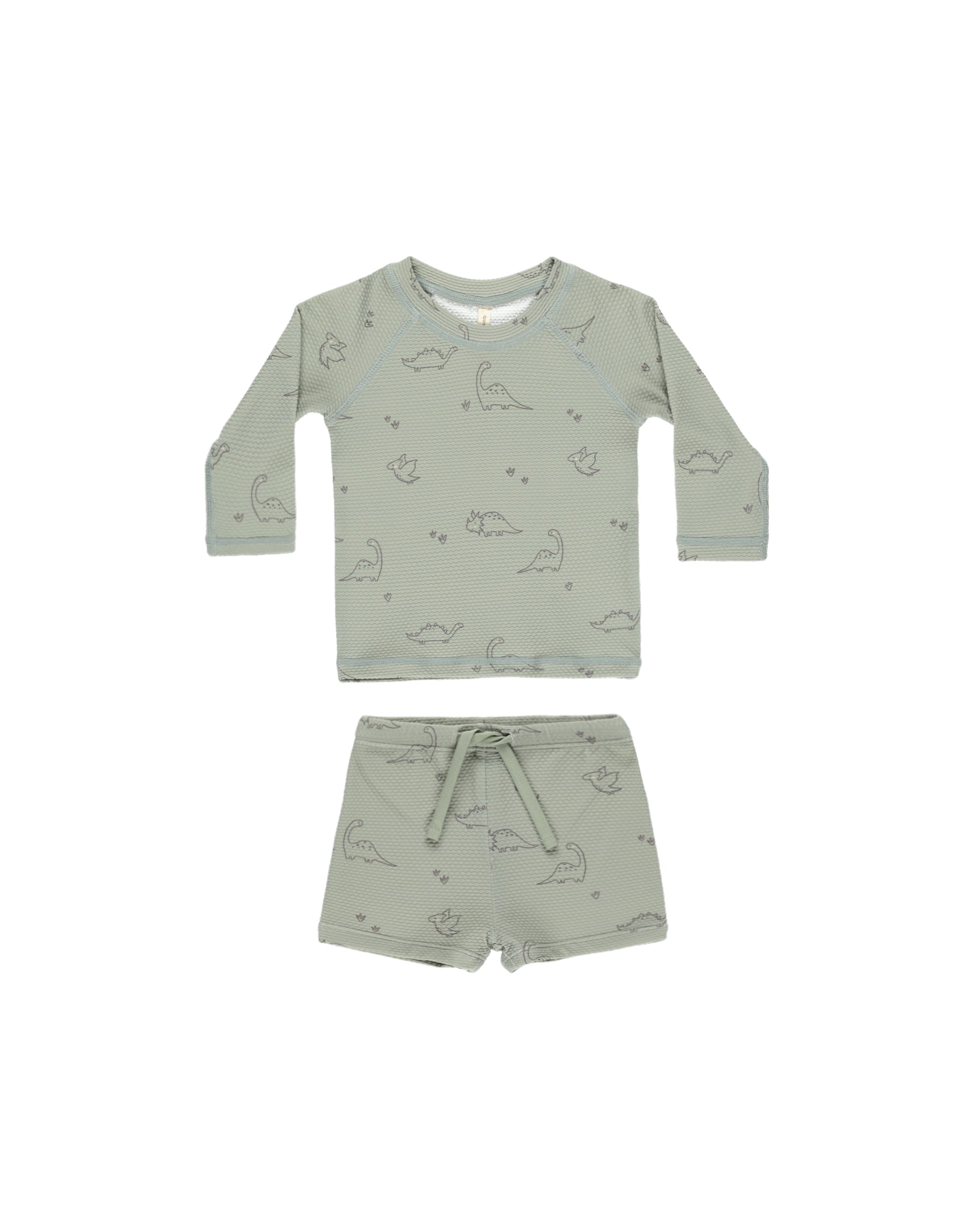 Quincy Mae Finn Rashguard + Short Set - Dino
