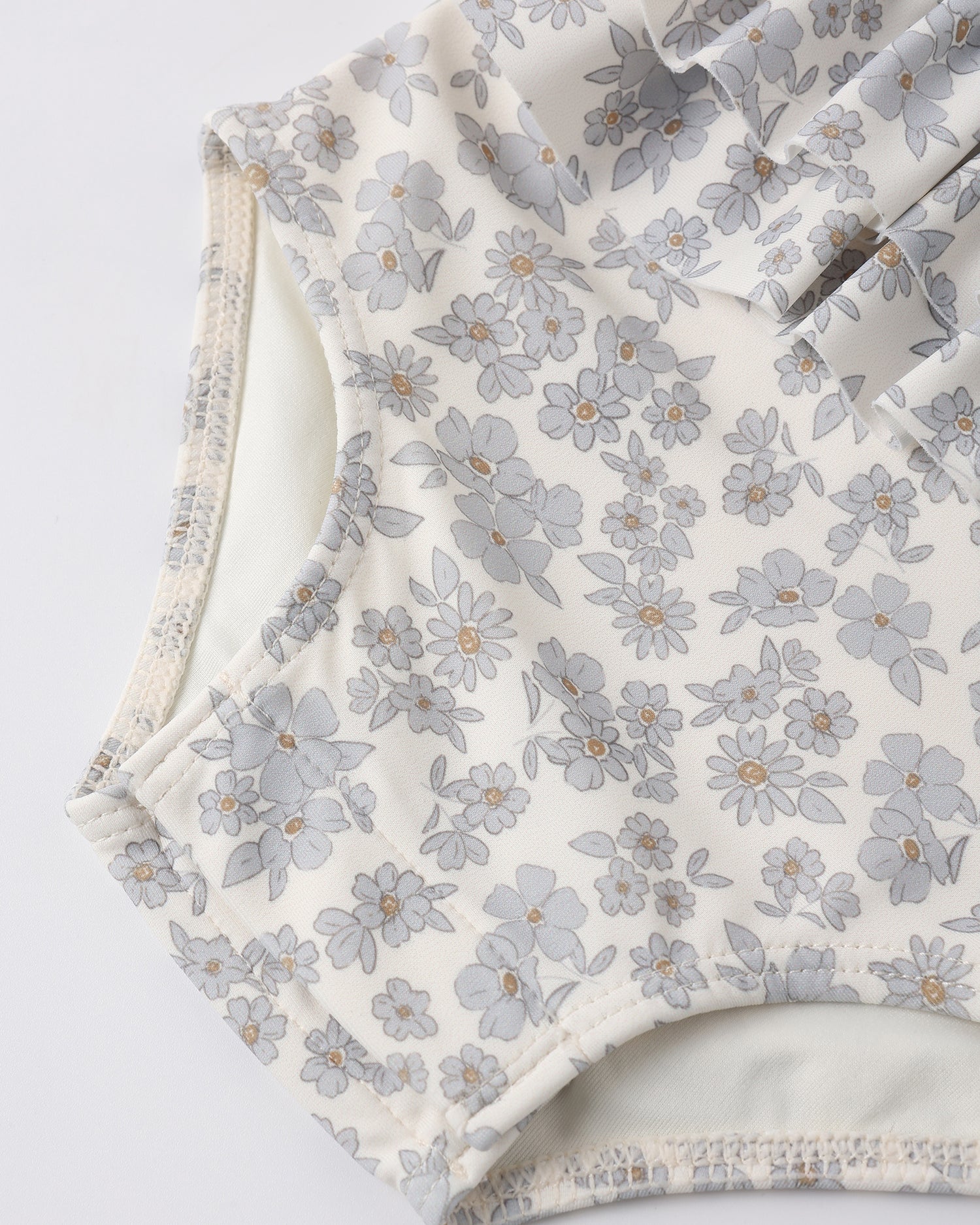 Quincy Mae Ruffled One Piece Swimsuit - Blue Floral