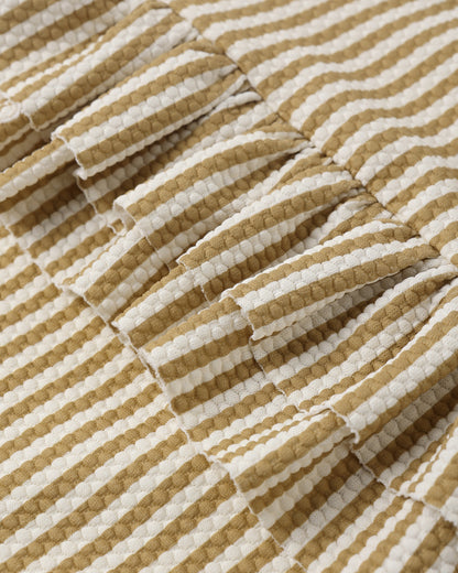 Quincy Mae Ruffled One Piece Swimsuit - Honey Stripe Small