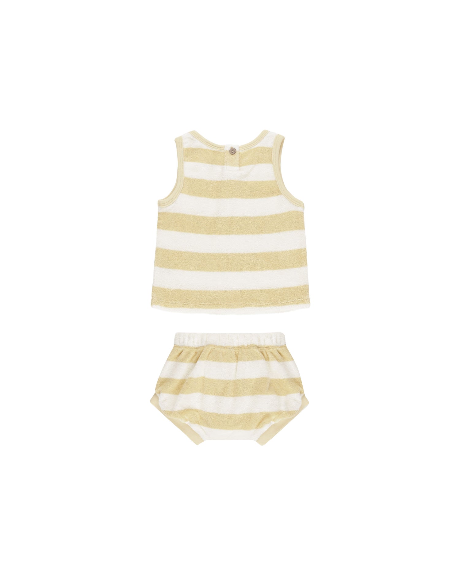 Quincy Mae Terry Tank + Short Set - Yellow Stripe