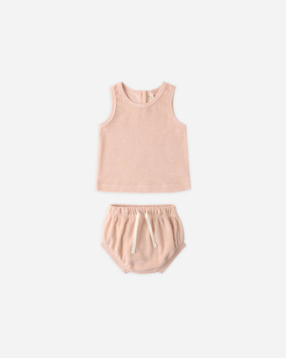 Quincy Mae Terry Tank + Short Set - Melon