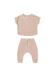 Quincy Mae Terry Tee + Pant Set - Blush
