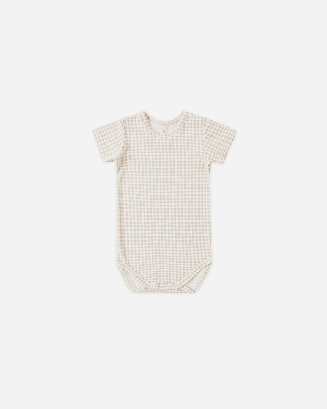 Quincy Mae Bamboo Short Sleeve Bodysuit - Oat Gingham