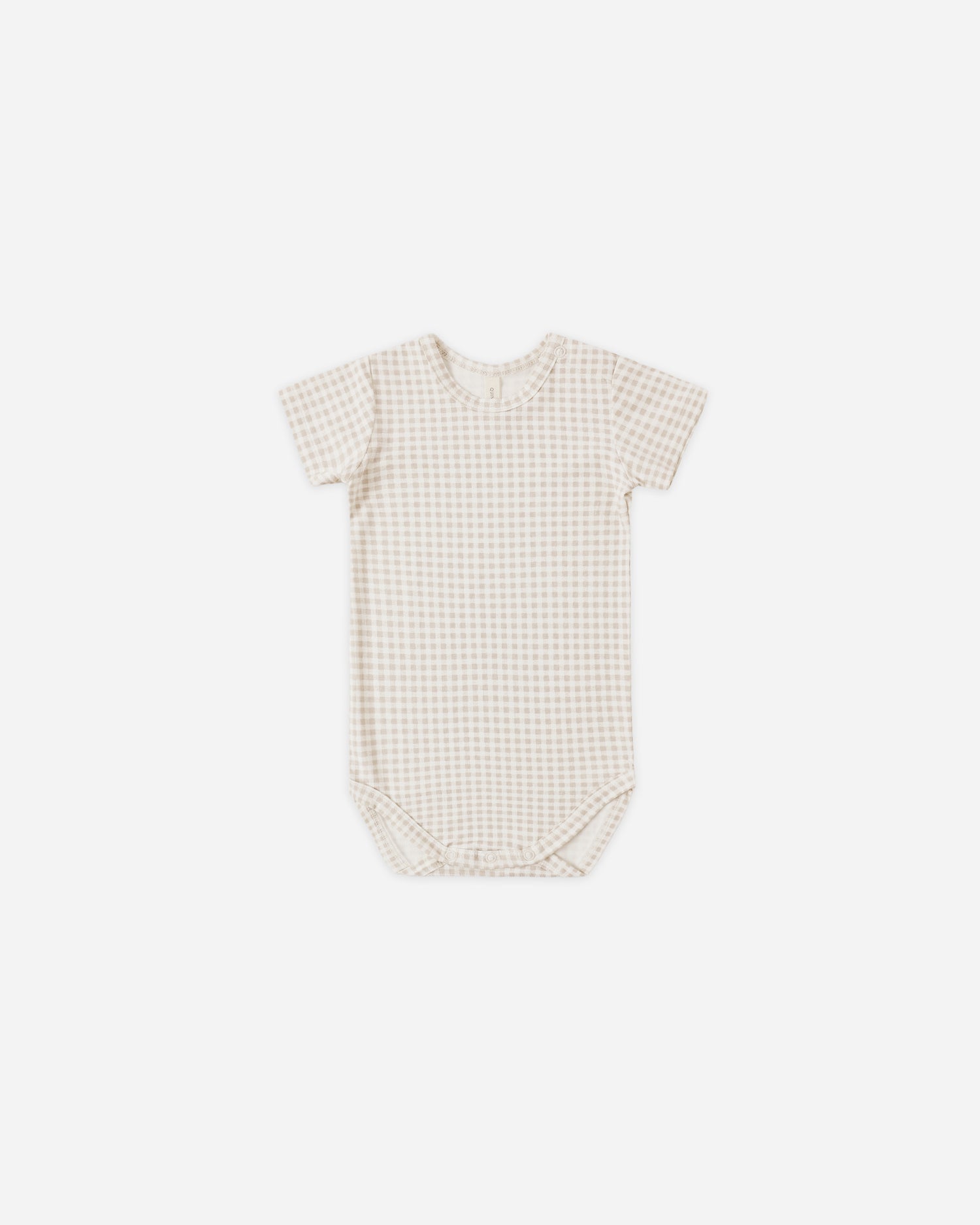 Quincy Mae Bamboo Short Sleeve Bodysuit - Oat Gingham