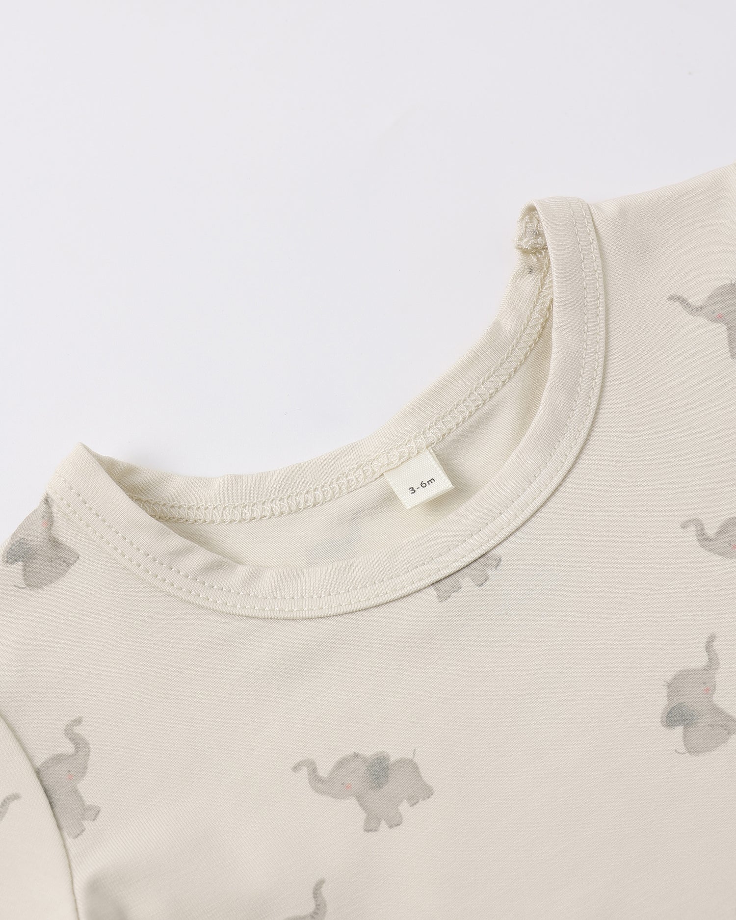 Quincy Mae Bamboo Shot Sleeve Bodysuit - Elephants