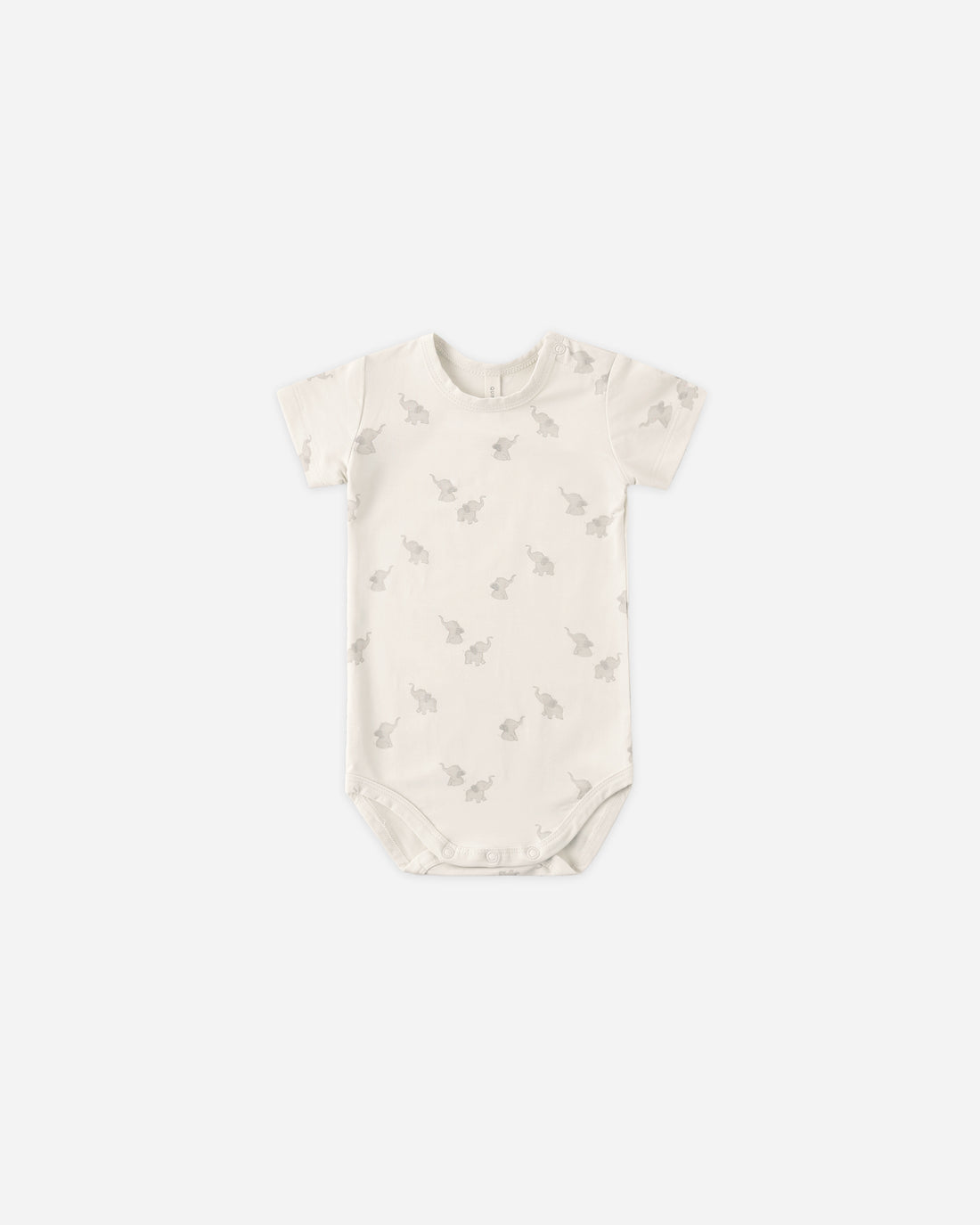 Quincy Mae Bamboo Shot Sleeve Bodysuit - Elephants