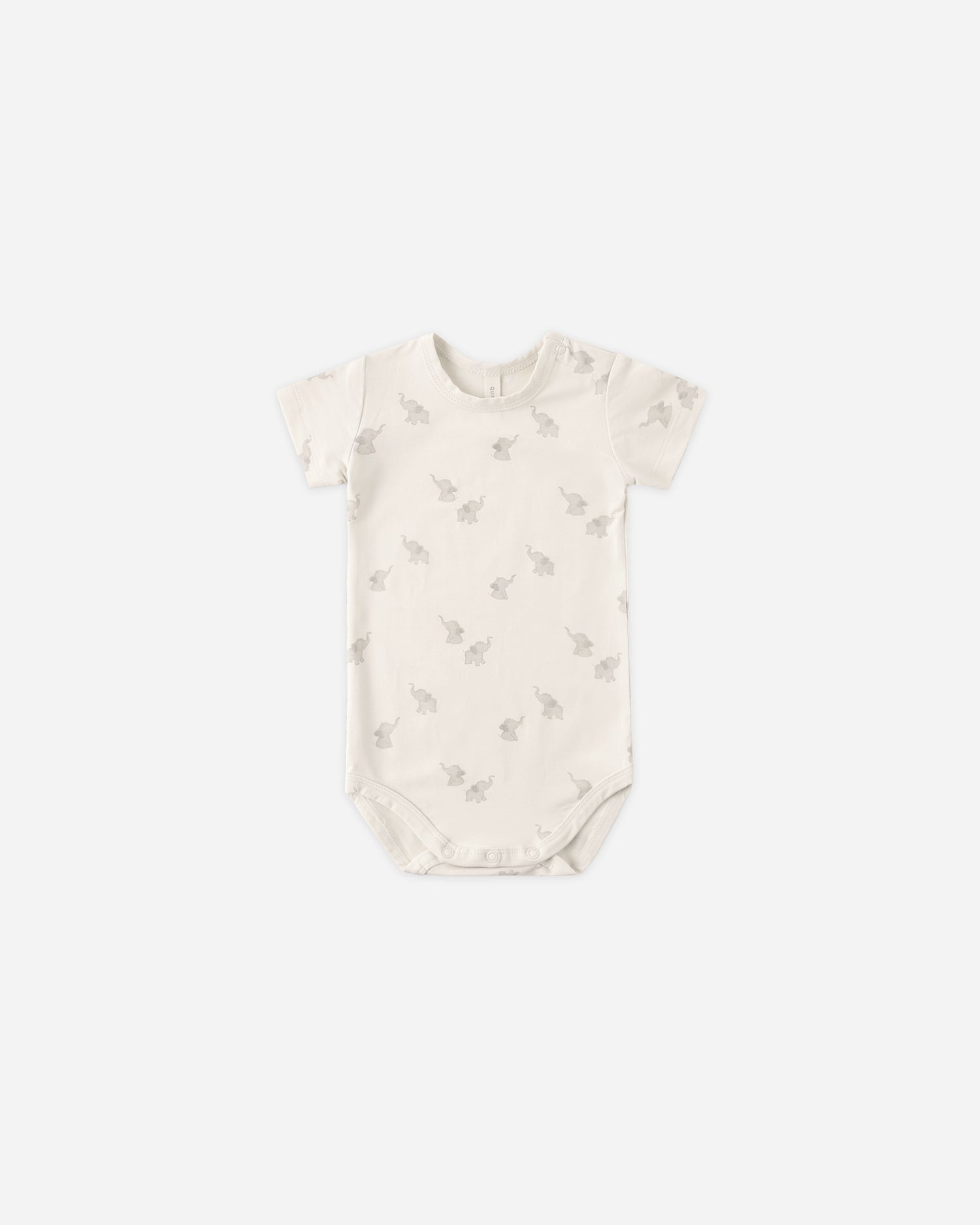 Quincy Mae Bamboo Shot Sleeve Bodysuit - Elephants