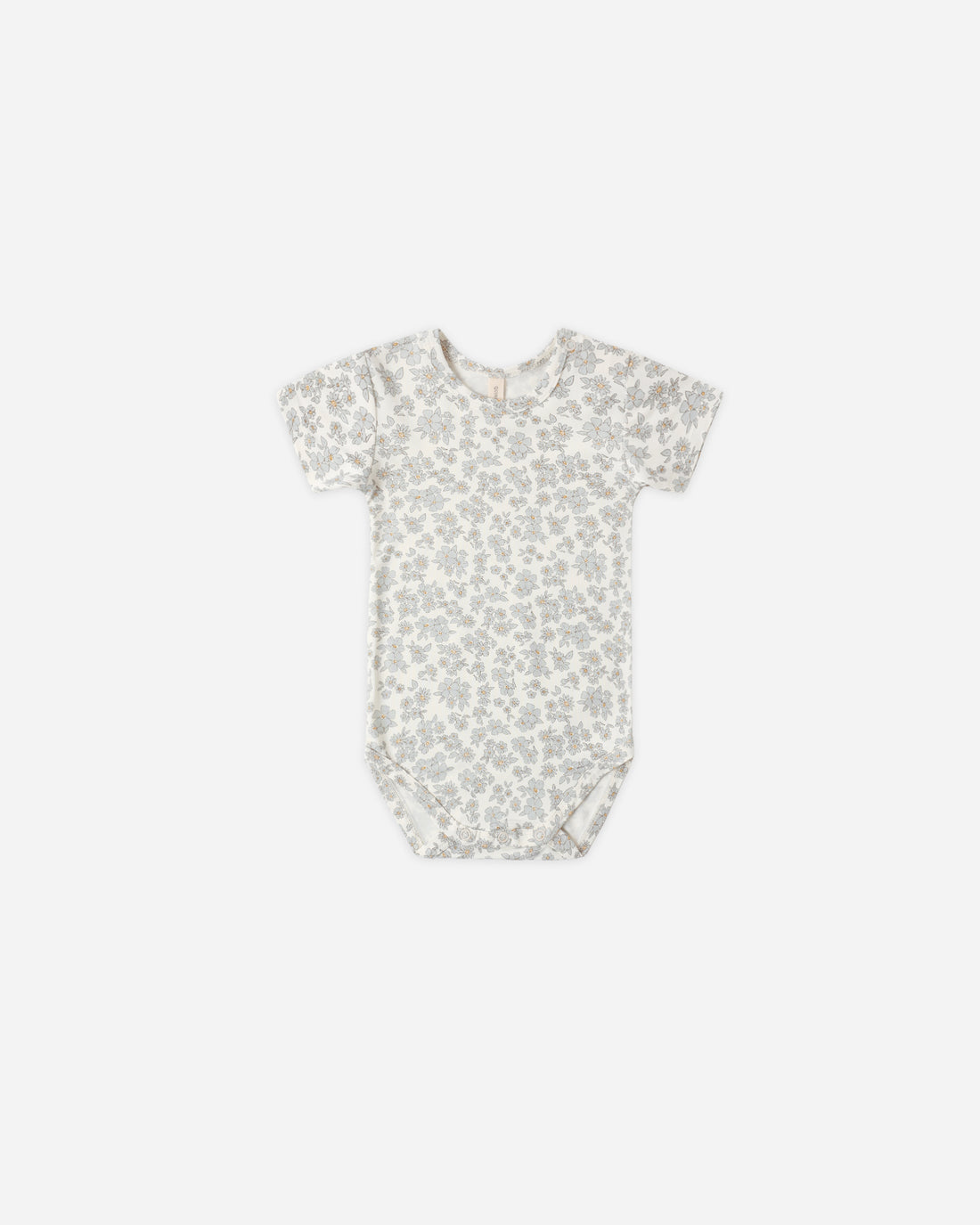 Quincy Mae Bamboo Shot Sleeve Bodysuit - Blue Floral