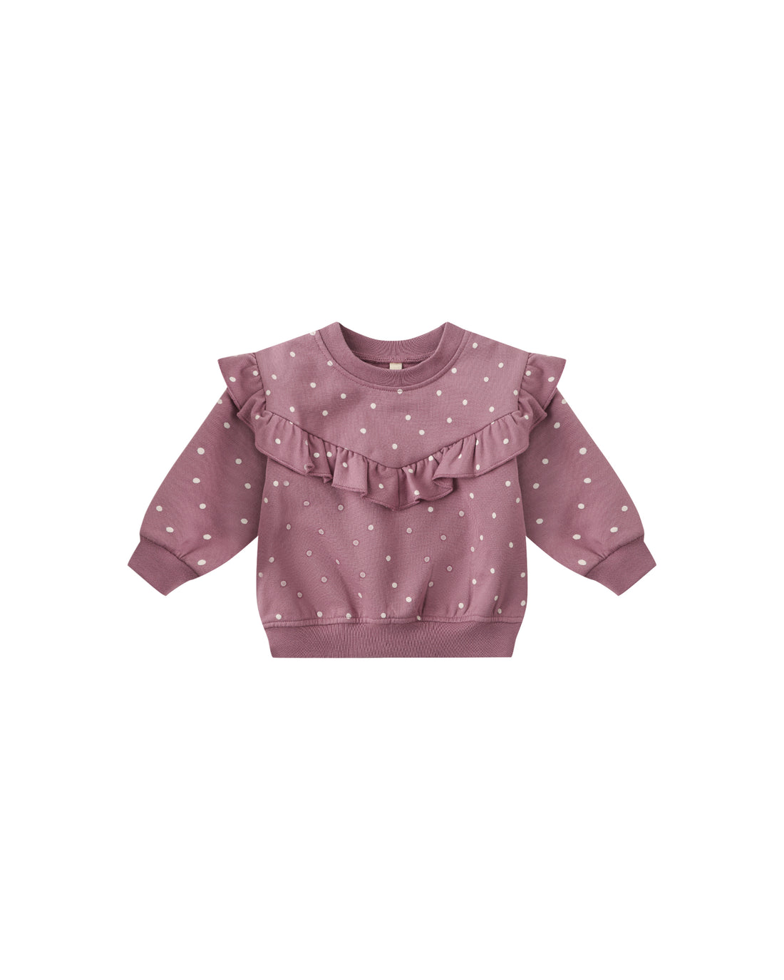 Quincy Mae Ruffle Fleece Sweatshirt - Polka Dots
