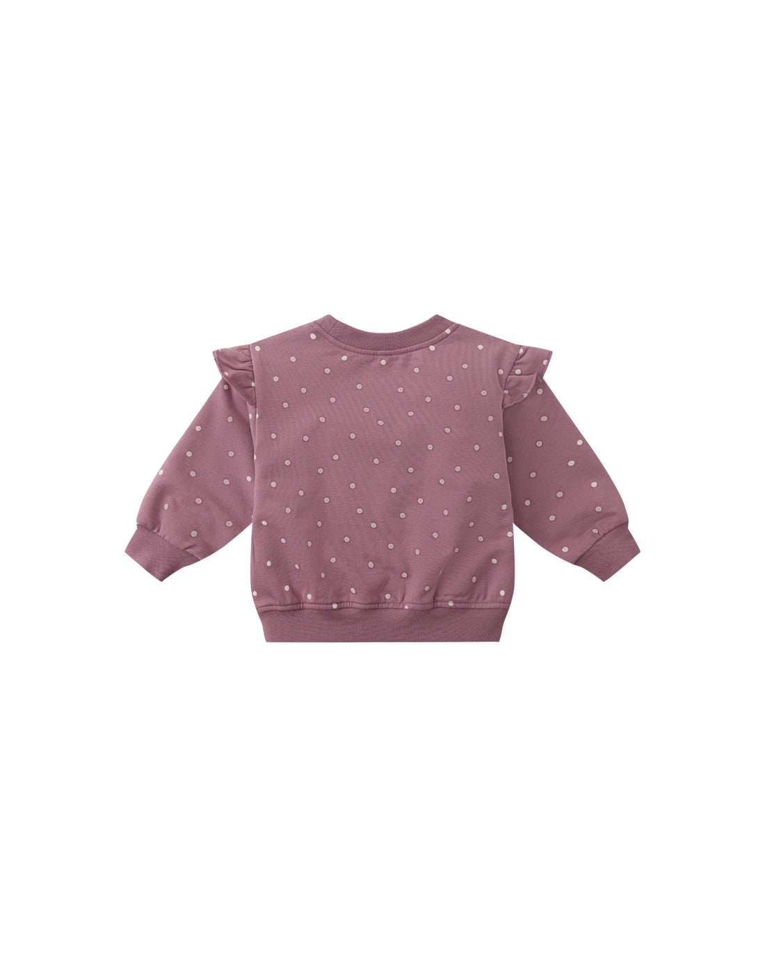 Quincy Mae Ruffle Fleece Sweatshirt - Polka Dots
