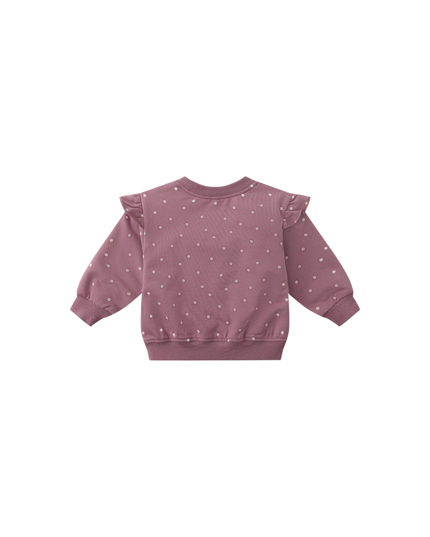 Quincy Mae Ruffle Fleece Sweatshirt - Polka Dots