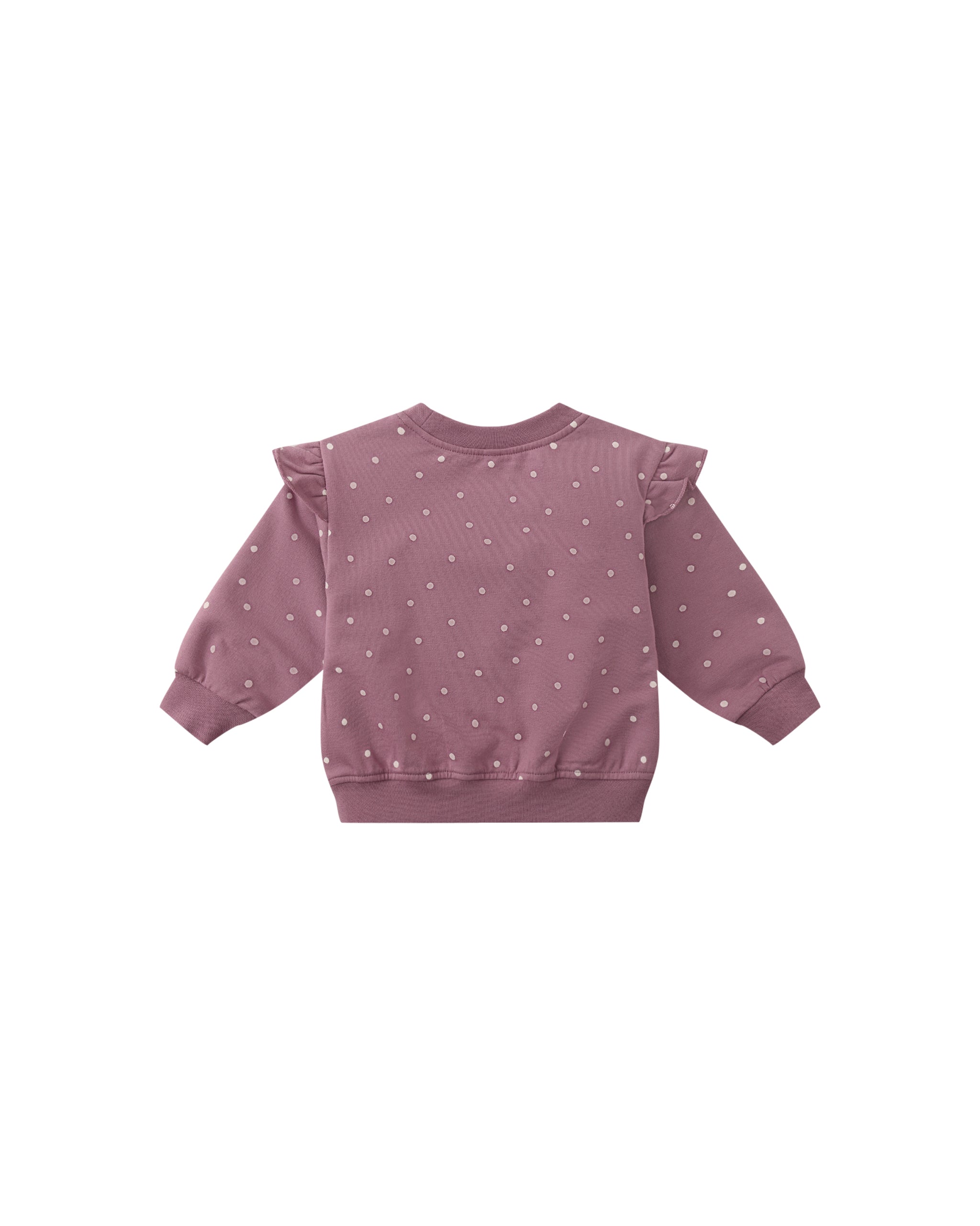 Quincy Mae Ruffle Fleece Sweatshirt - Polka Dots