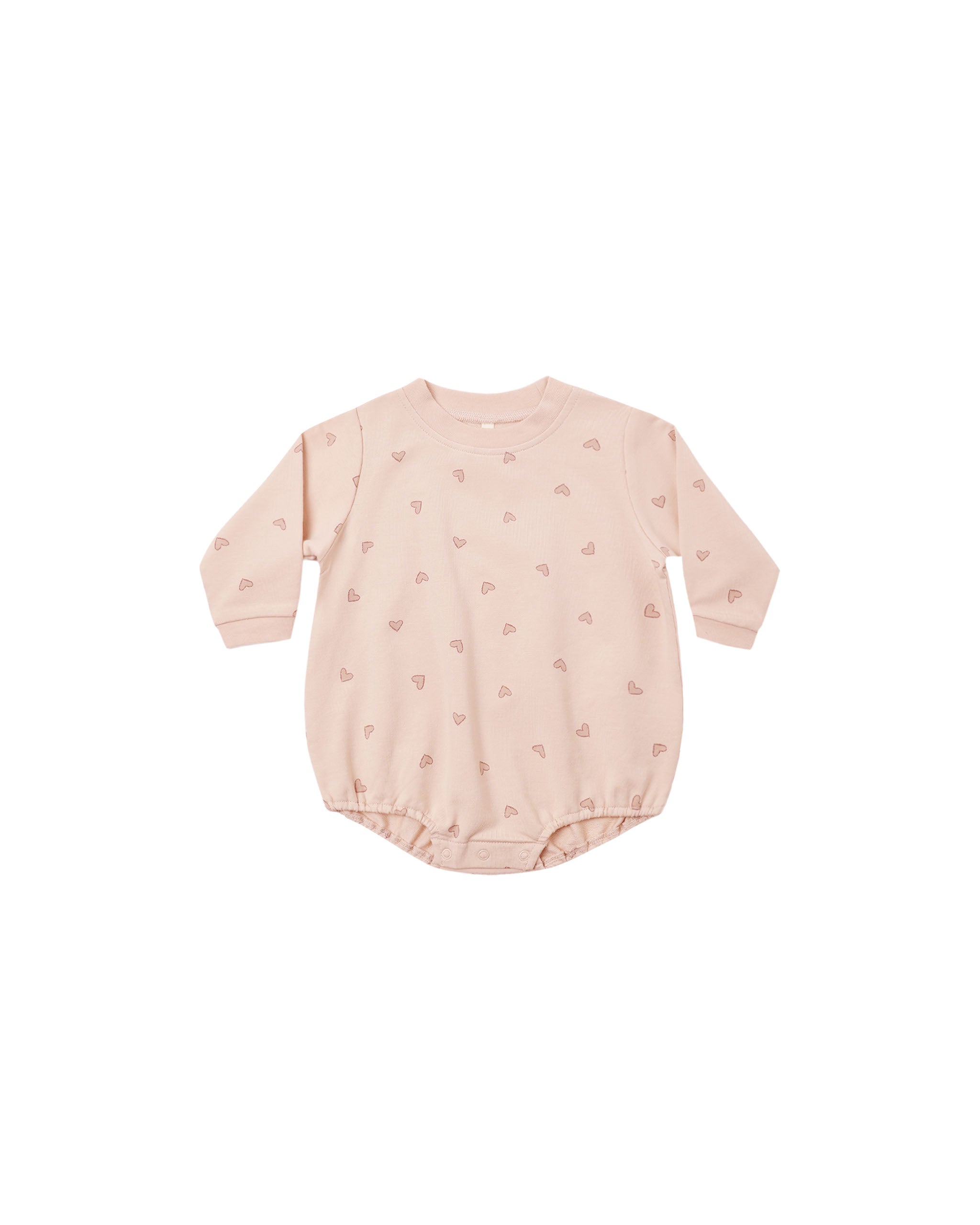 Quincy Mae Crewneck Bubble Romper - Hearts