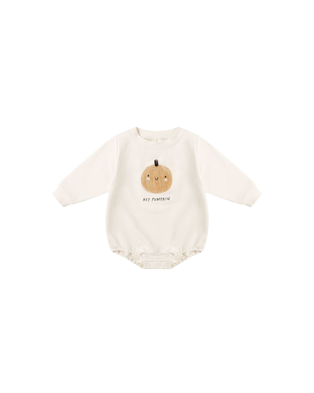 Quincy Mae Crewneck Bubble Romper - Pumpkin