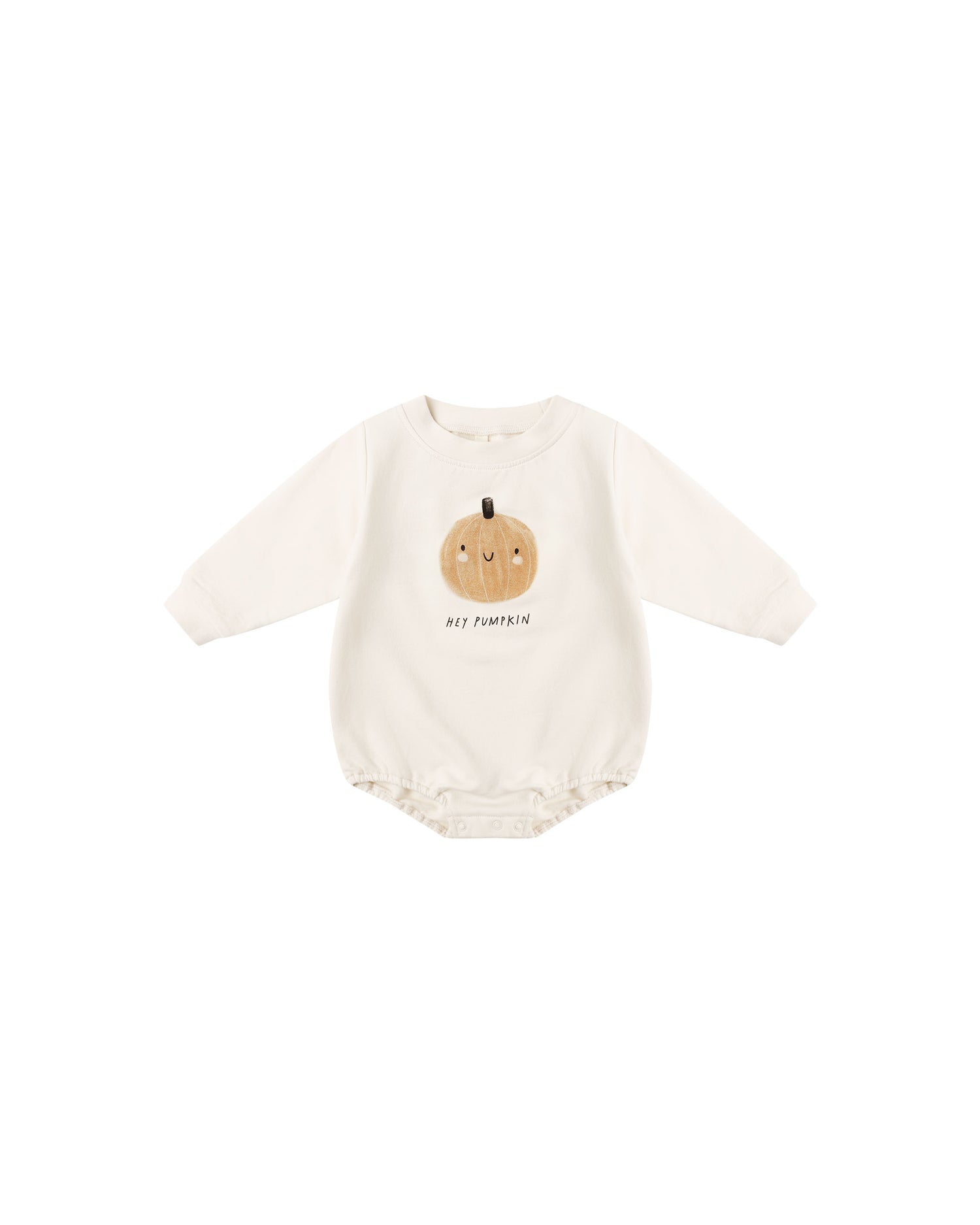 Quincy Mae Crewneck Bubble Romper - Pumpkin