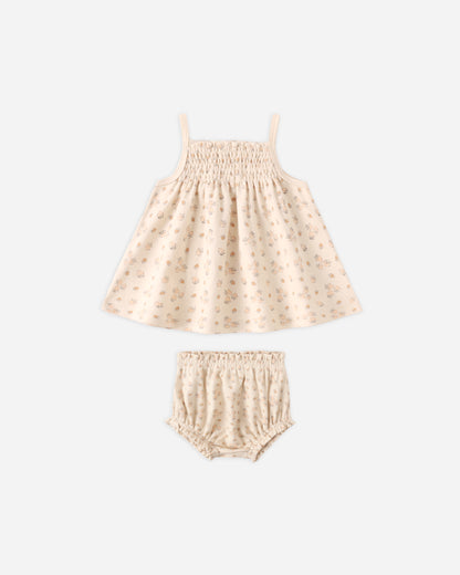 Quincy Mae Smocked Tank + Bloomer Set - Strawberries