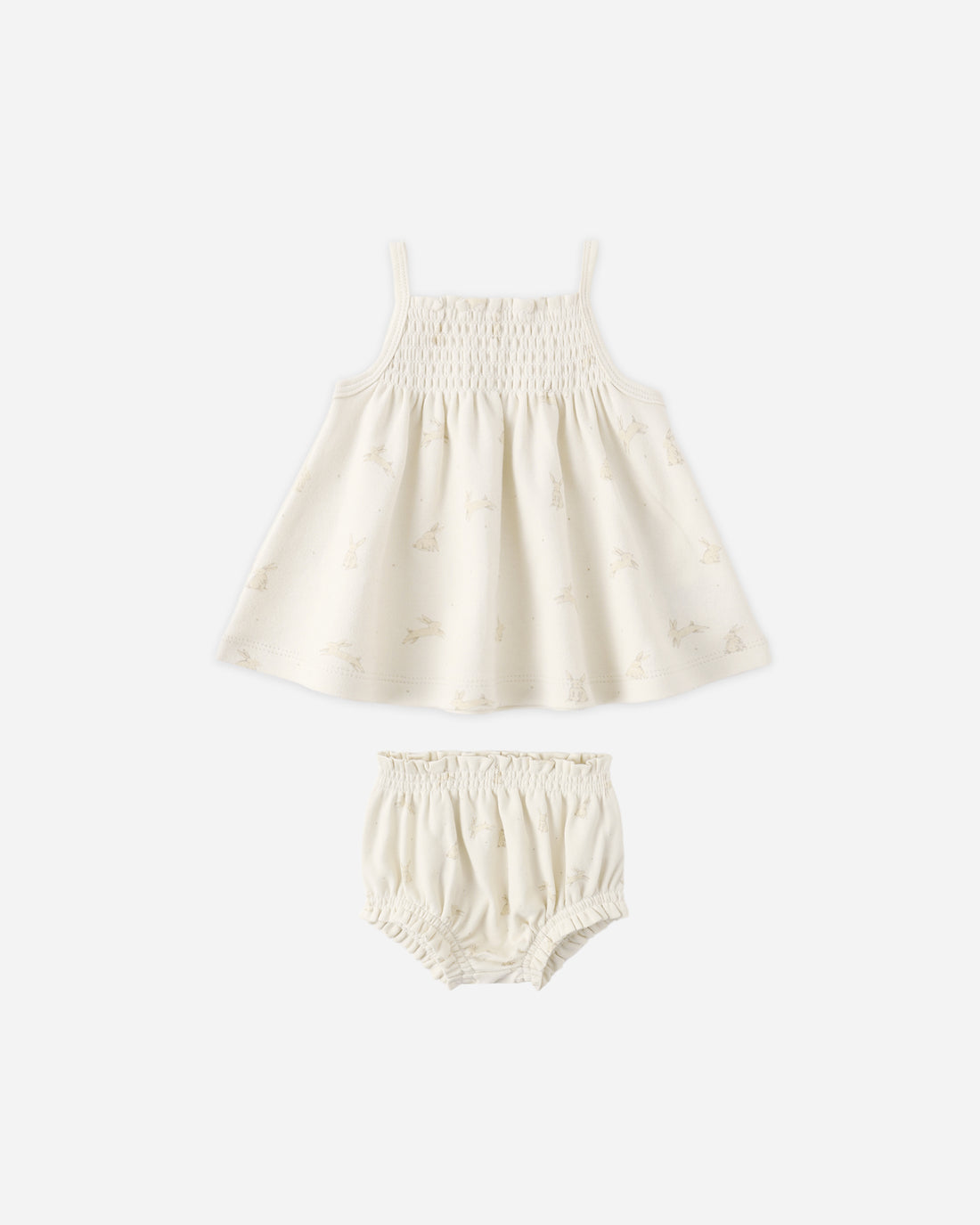 Quincy Mae Smocked Tank + Bloomer Set - Bunnies