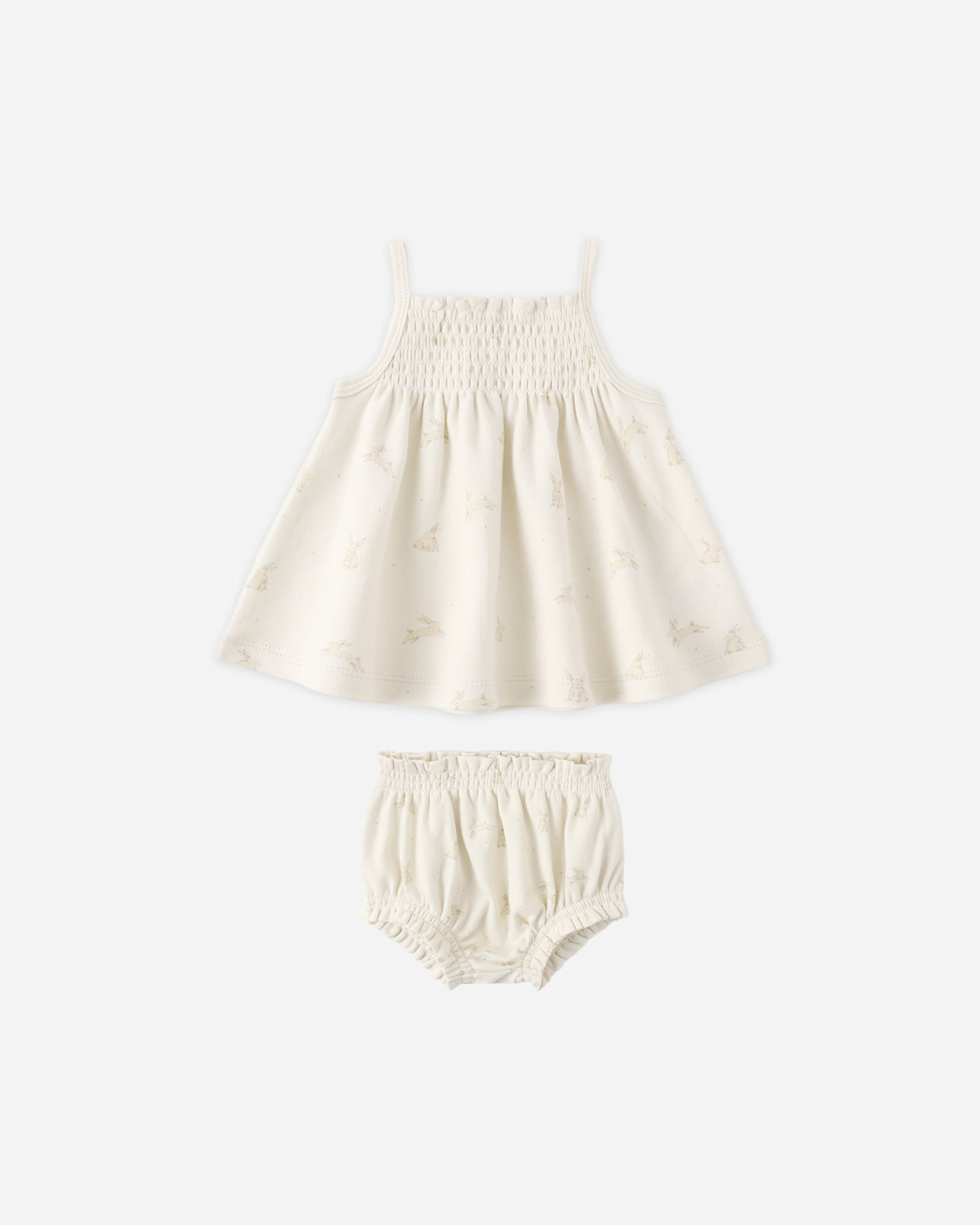 Quincy Mae Smocked Tank + Bloomer Set - Bunnies