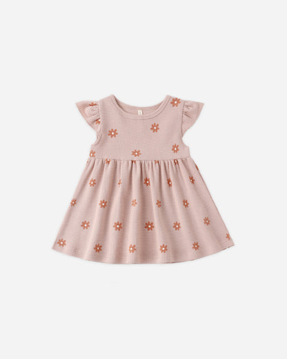 Quincy Mae Flutter Sleeve Dress - Pink Daisy