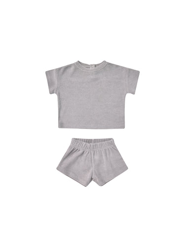 Quincy Mae Terry Tee + Shorts Set - Periwinkle