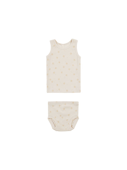 Quincy Mae Ribbed Tank + Bloomer Set - Suns