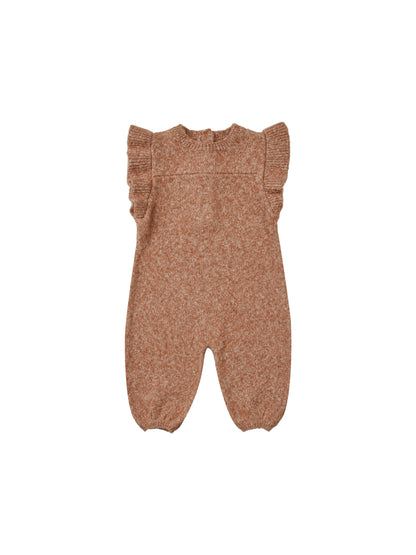 Quincy Mae Mira Knit Romper - Heathered Clay